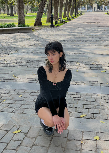 Vestido Fairy Manga Larga Negro (pre order)