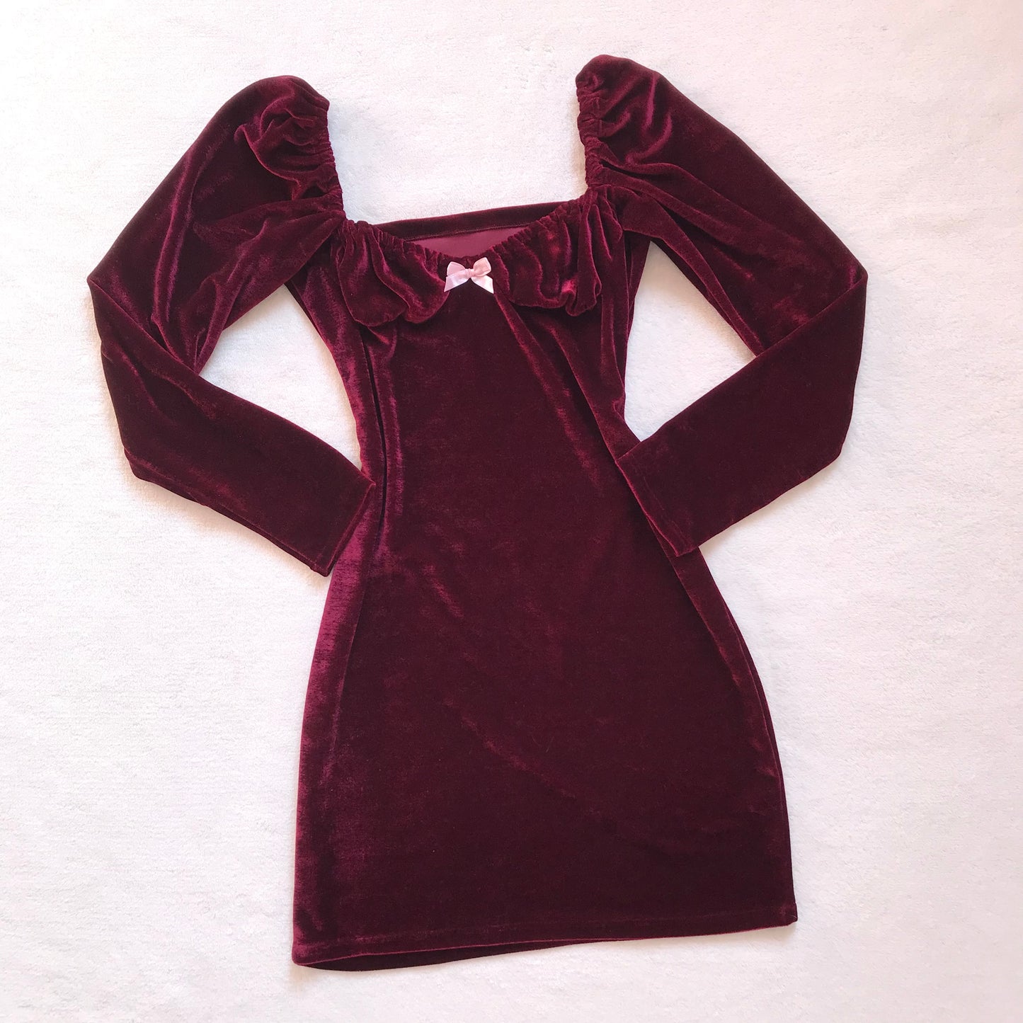 Vestido Fairy Manga Larga Burdeo (pre order)