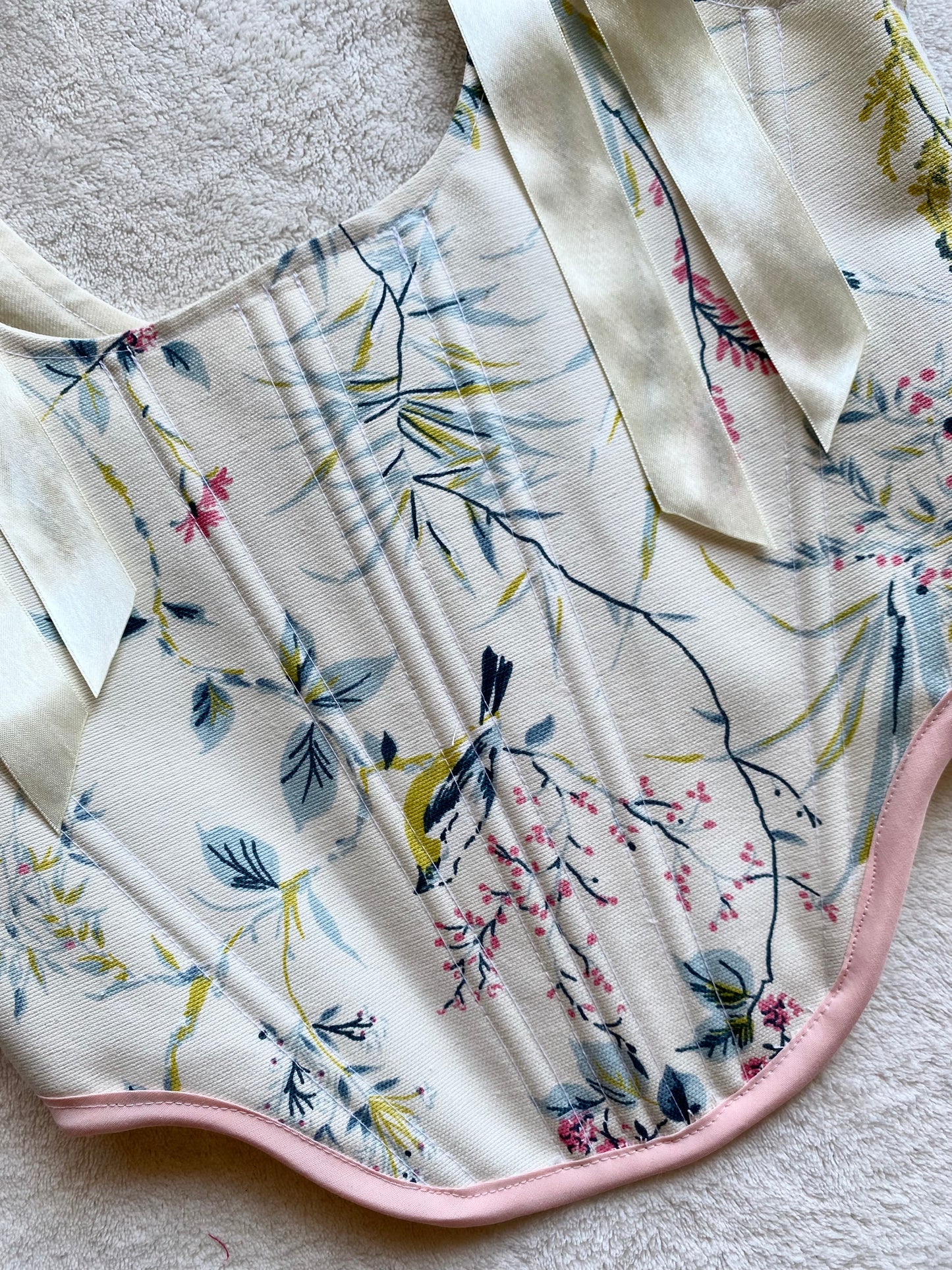 Corset Jade Flores y Pajaritos (pre order)