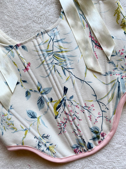 Corset Jade Flores y Pajaritos (pre order)
