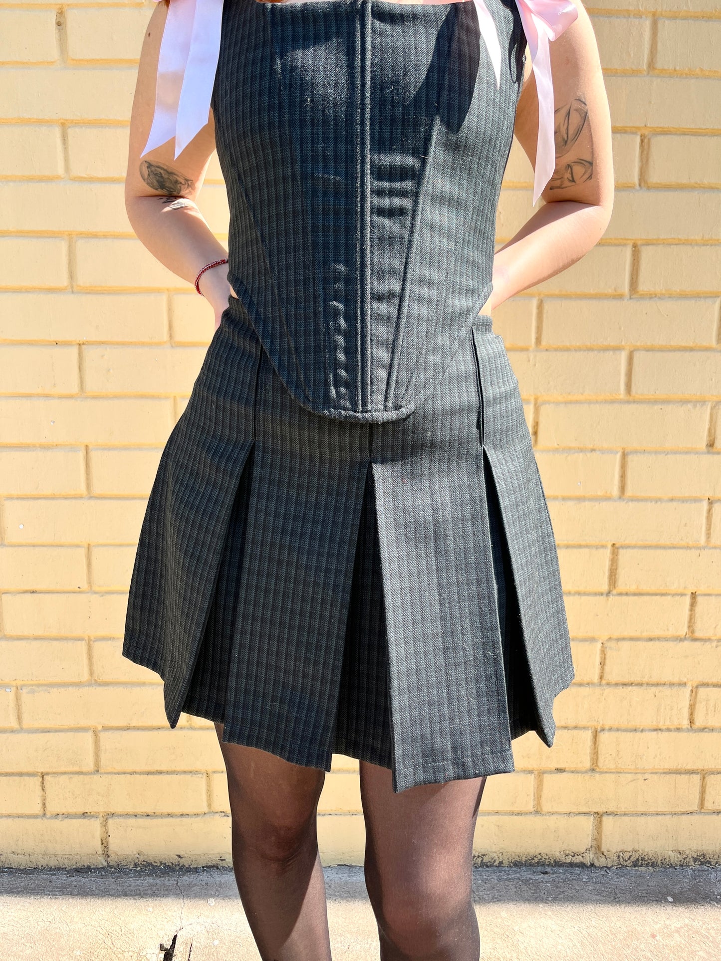 Conjunto Azumi Cuadrillé Grafito (pre order)