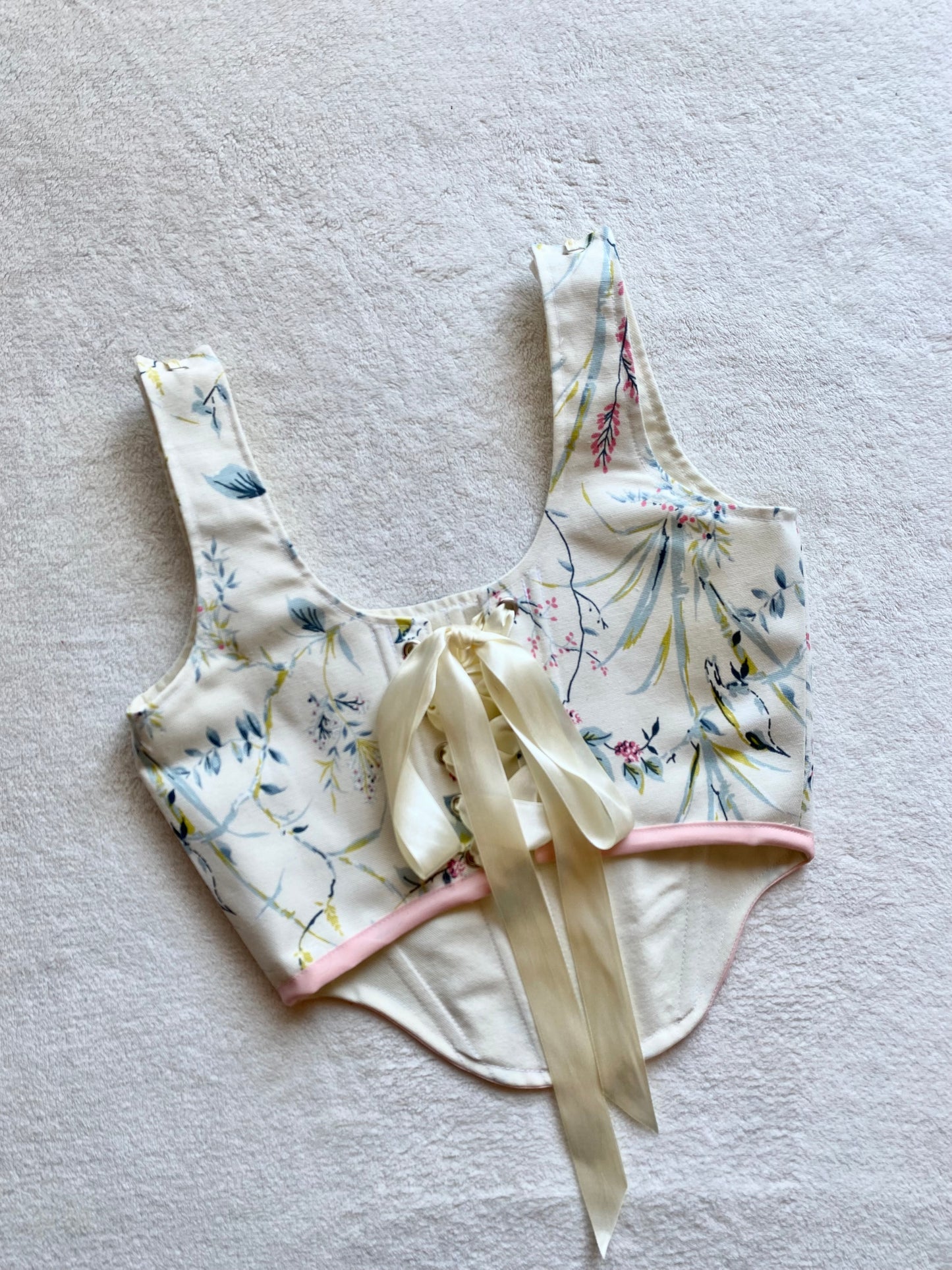 Corset Jade Flores y Pajaritos (pre order)