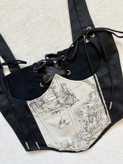 Corset Underbust Negro victoriano (pre order)