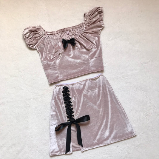 Conjunto Twice Crop Rosa (pre order)