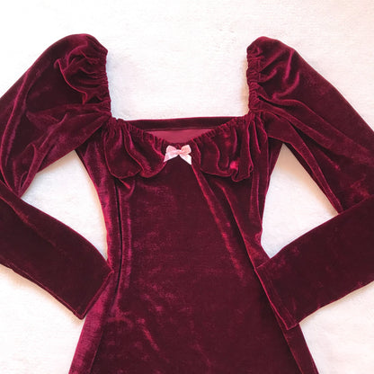 Vestido Fairy Manga Larga Burdeo (pre order)