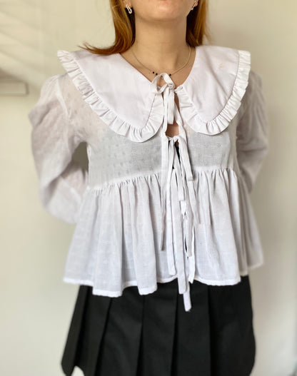 Blusa Cuello Bobo Blanca (pre order)