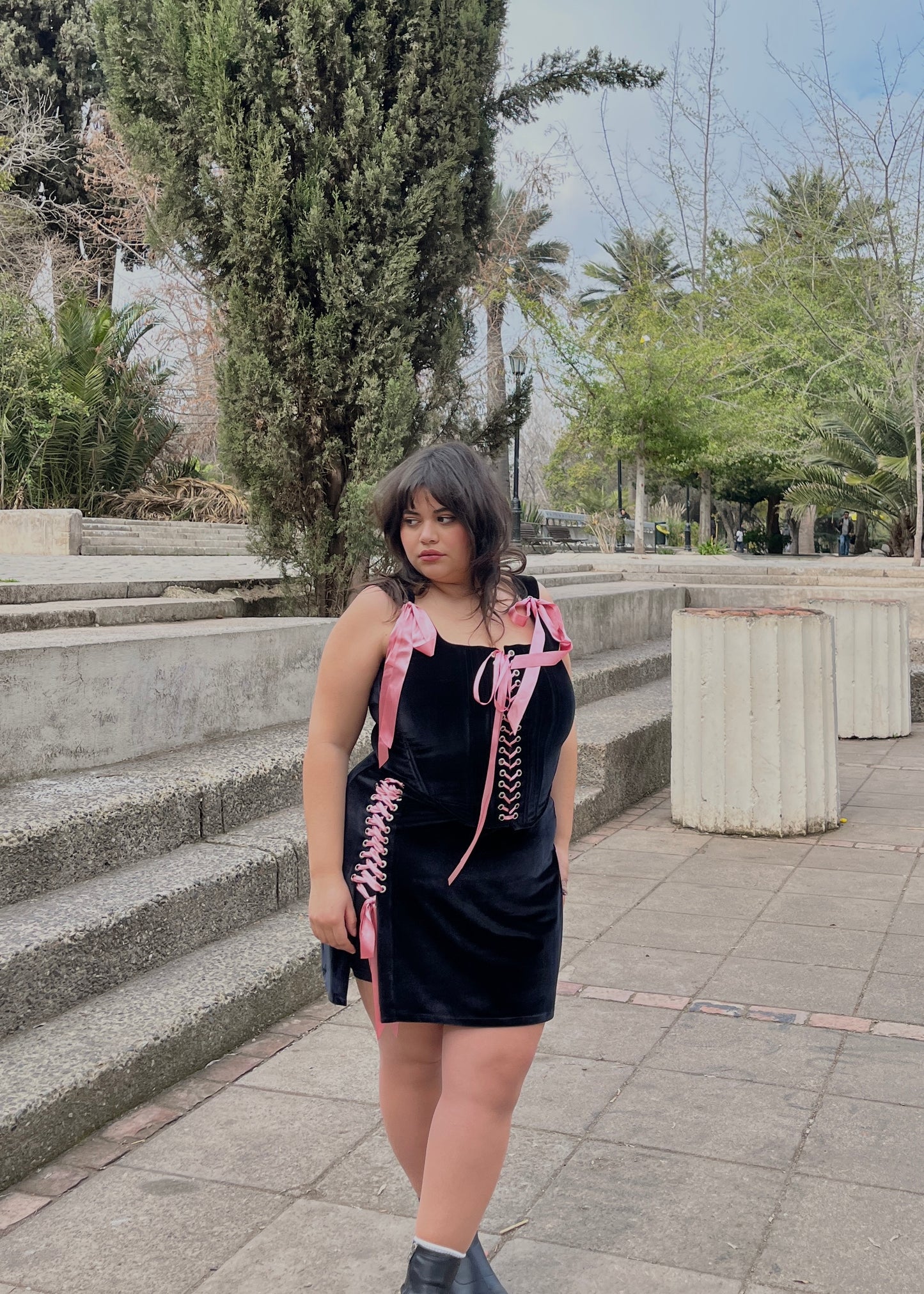 Corset Emily Terciopelo Negro (pre order)