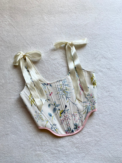 Corset Jade Flores y Pajaritos (pre order)