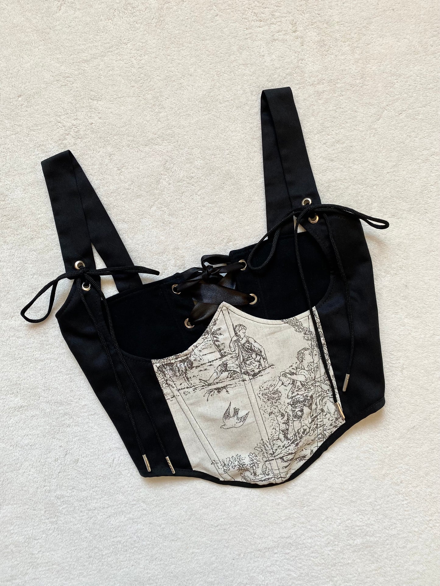 Corset Underbust Negro victoriano (pre order)