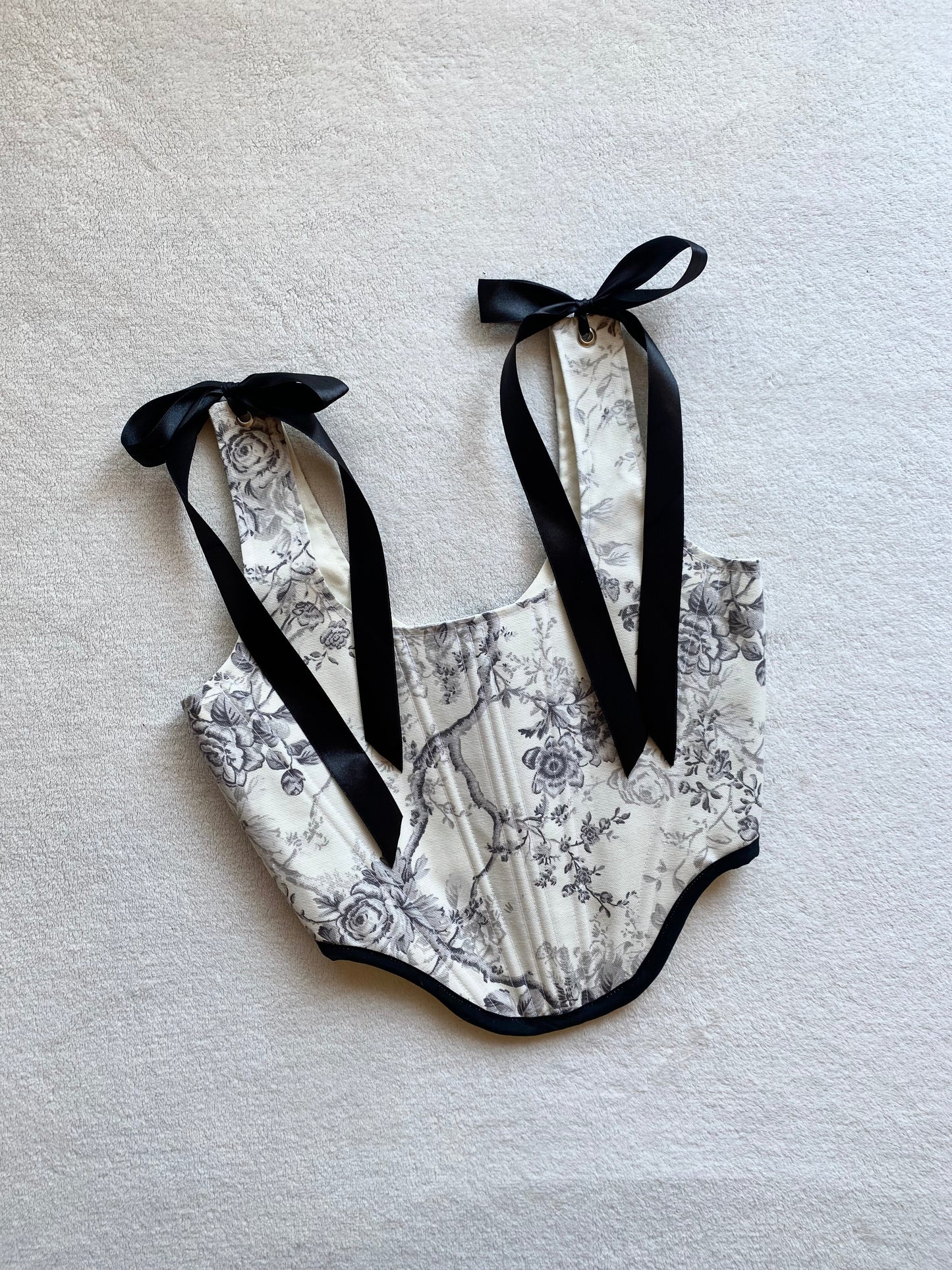 Corset Jade Flores Negras (pre order)