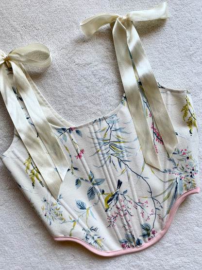 Corset Jade Flores y Pajaritos (pre order)