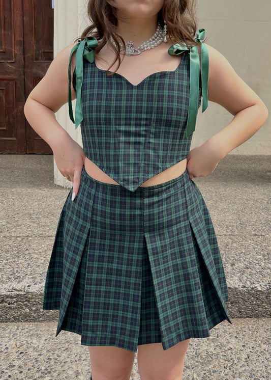 Falda Azumi Cuadrillé Verde (pre order)